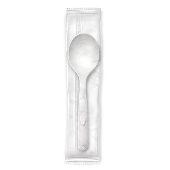 Compostable Medium Weight Soup Spoon- Individually Wrapped 500 units