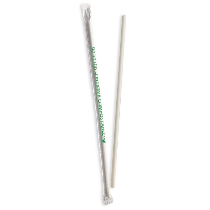 Home Compostable PHA Straws, Giant Long (2400 Count)